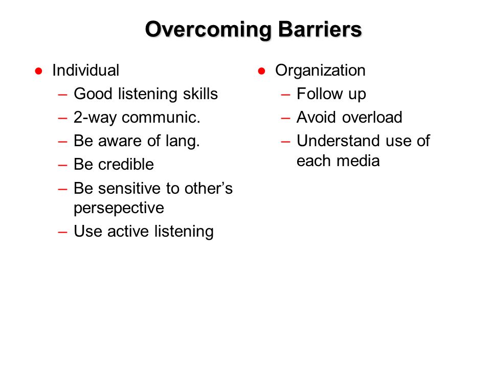 Report on barriers to good listening